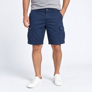 St. John's Bay Cargo Shorts Mens 34 Navy Blue Stretch Utility Cotton Twill